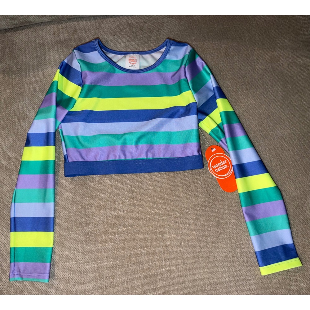 Girls cropped long sleeve swim top